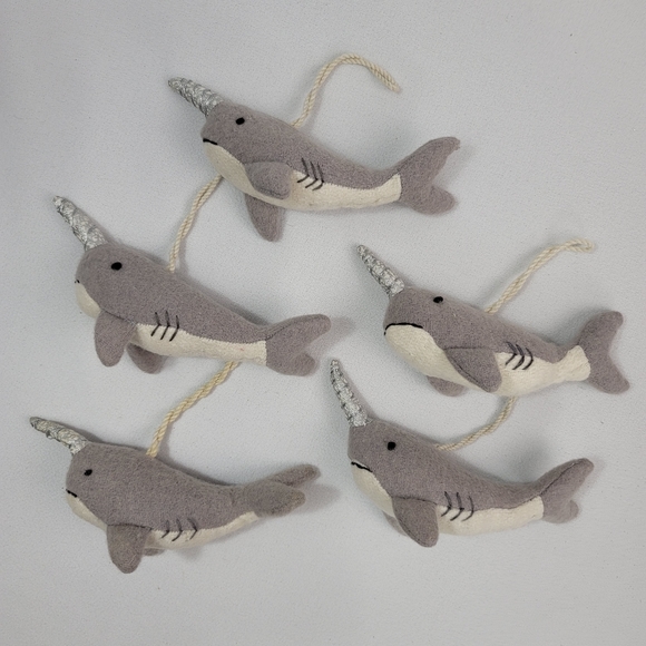 (14) Fabric Animals Christmas Holiday Ornaments - Llama Narhwal Elephant Bird - Picture 5 of 16